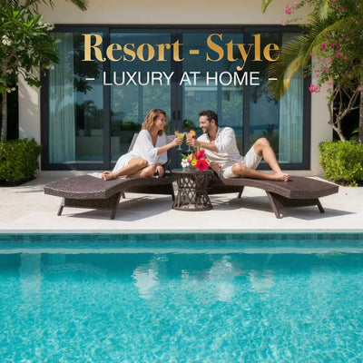 Riviera All Weather Sun Loungers (Set of 2) - Dark Brown
