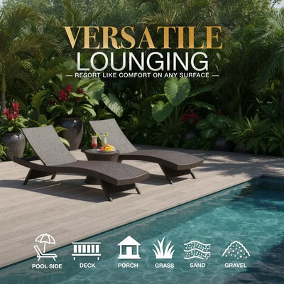 Riviera All Weather Sun Loungers (Set of 2) - Dark Brown