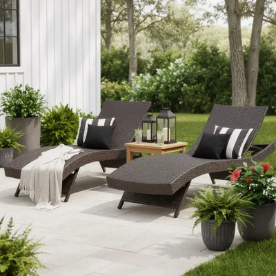 Riviera All Weather Sun Loungers (Set of 2) - Dark Brown
