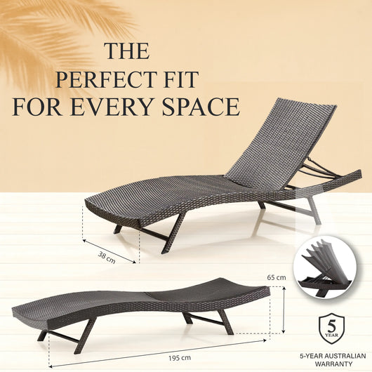 Riviera All Weather Sun Loungers (Set of 2) - Dark Brown