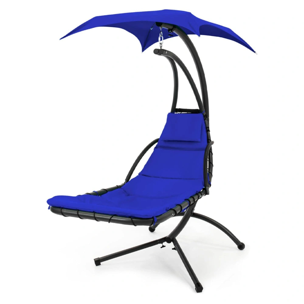 Verada Hanging Chaise Lounge Swing Chair w/ Cushions