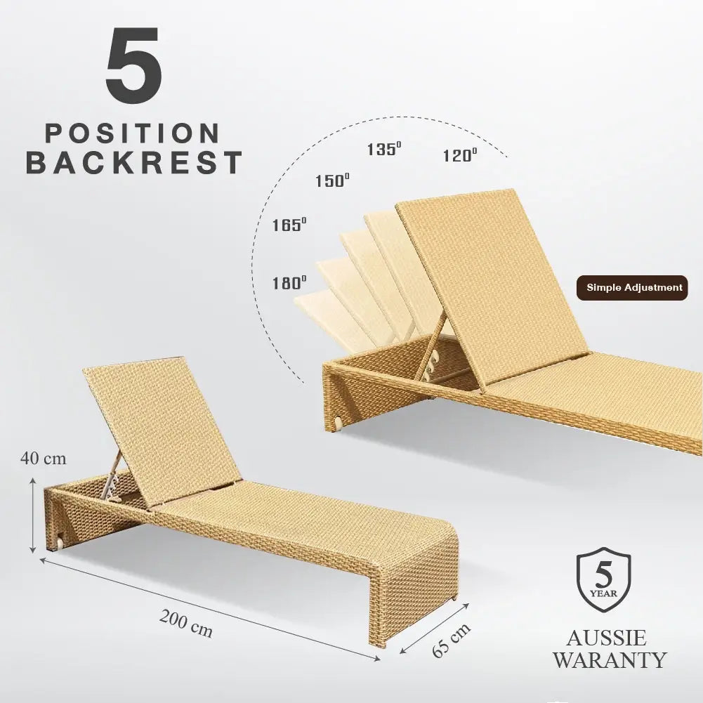 Monaco Outdoor Lounge Bed(Set of 2)