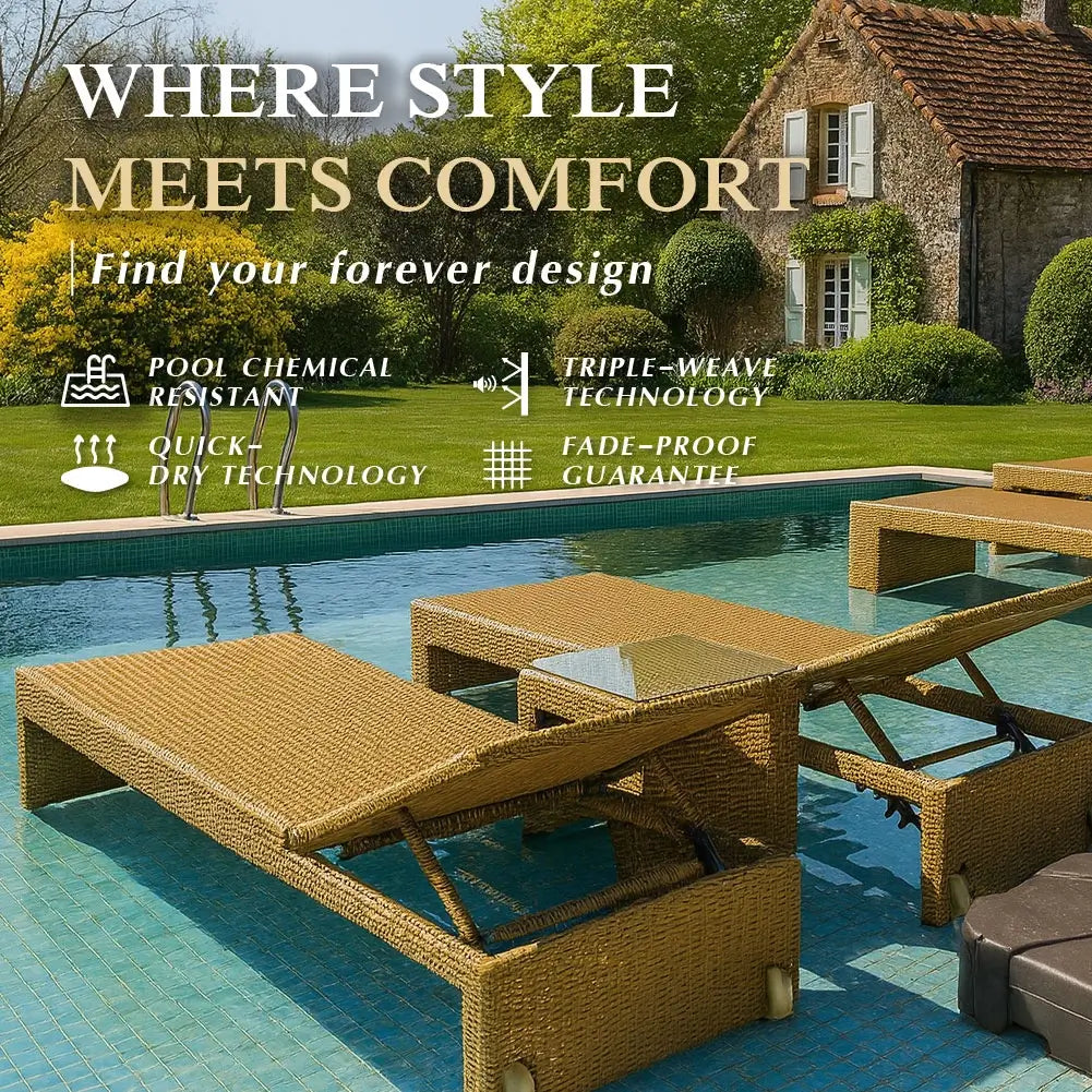 Monaco Outdoor Lounge Bed(Set of 2)